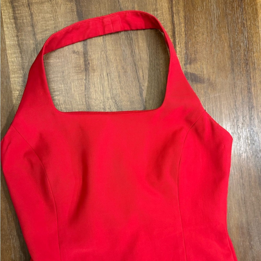 Vintage 1995 Sexy Cache’ Red Mini Halter Dress Size S - Picture 9 of 10